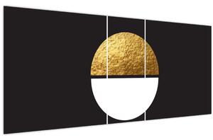Kép - Absztrakció arany és fekete N⁰1 (120x50 cm)