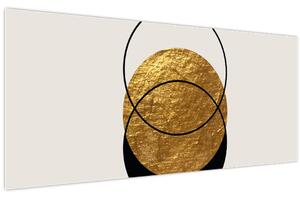 Kép - Absztrakció arany és fehér N⁰2 (120x50 cm)