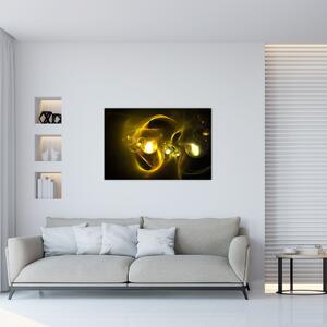 Absztrakt kép sárga gömbök (90x60 cm)