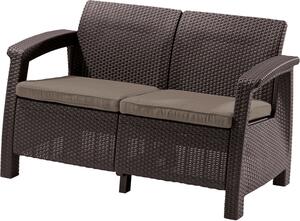 ALLIBERT CORFU LOVE SEAT MŰRATTAN KERTI 2 ÜLÉSES KANAPÉ