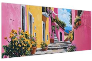 Kép - Rózsaszín sikátor (120x50 cm)