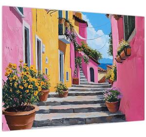 Kép - Rózsaszín sikátor (70x50 cm)