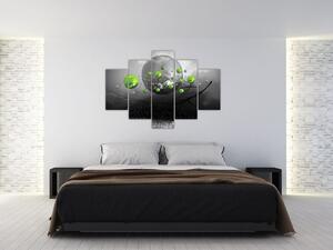 Zöld absztrakt gömbök képe (150x105 cm)