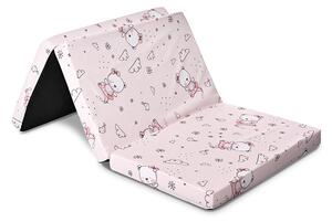 LORELLI Összehajtható matrac 60x120x5cm - Pink Balerina Bear
