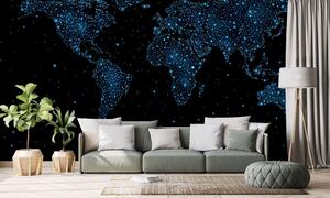 Öntapadó tapéta világtérkép éjjeli égen