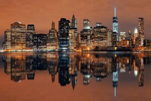 Öntapadó fotótapéta Manhattan tükörképe a vízben