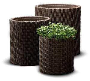 Keter Cylinder M virágcserép, barna