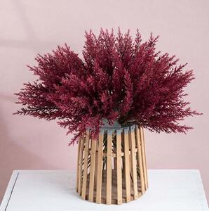 Dekorációs műnövény köteg, 6 szálas, 36cm magas - Padlizsán színű