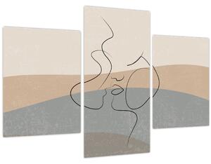 Kép - Line art csók (90x60 cm)