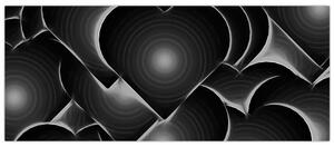 Fekete-fehér szív képe (120x50 cm)