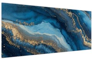 Kép - Kék márvány absztrakció (120x50 cm)