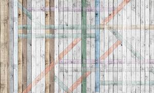 Fotótapéta - Színes fa tábla (152,5x104 cm)