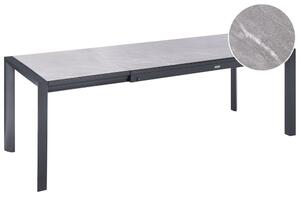 Bővíthető kerti étkezőasztal BINASCO 160/220 cm 90 cm Kőhatású Szürke