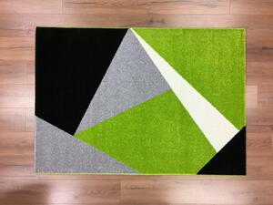 Barcelona 198 zöld-fekete geometriai mintás szőnyeg 80x150 cm