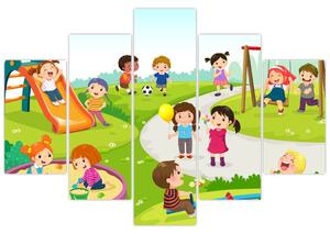 Kép a gyermekek szórakozásáról a homokozóban (150x105 cm)