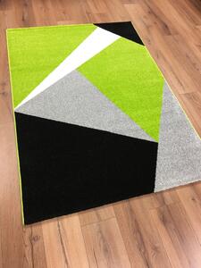 Barcelona 198 zöld-fekete geometriai mintás szőnyeg 160x230 cm