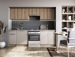 Konyha 240 cm Tinia (dió + kasmír + sonoma tölgy)