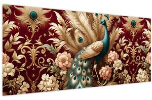 Kép – Elegáns páva (120x50 cm)