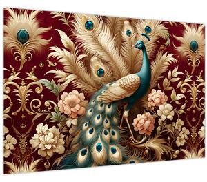 Kép – Elegáns páva (90x60 cm)