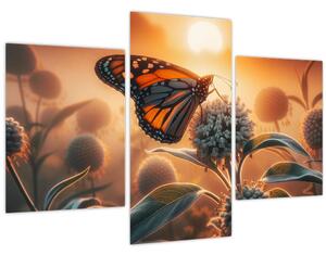 Kép – Pillangó a lenyugvó napban (90x60 cm)