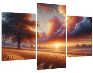 Kép – Naplemente a mezőn (90x60 cm)