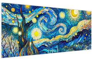 Kép – Csillagos éjszaka mozaikja (120x50 cm)
