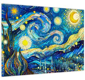 Kép – Csillagos éjszaka mozaikja (70x50 cm)