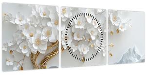 Kép – 3D elegáns életfa (órával) (90x30 cm)