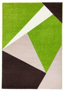 Barcelona E198_FMA52 zöld-bézs geometriai mintás szőnyeg 60x110 cm