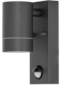 Oldalfali spot lámpatest mozgásérzékelővel, kültéri,antracit 100-240VAC,50Hz,1xGU10,ma.35W,10s-4min,max 8m,3-2000lx,IP44