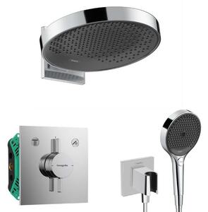 Hansgrohe - Zuhanyszett rejtett keverővel, testtel, 36 cm átmérőjű, 3 fúvókával, krómozott SANI21HHH009