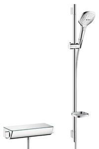 Hansgrohe Raindance Select E - 120-as zuhanykészlet Ecostat Select termosztáttal, 3 fúvókával, fehér/króm 27039400