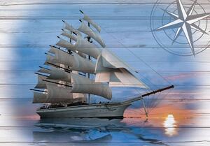 Fotótapéta - Hajó - imitált tábla (152,5x104 cm)