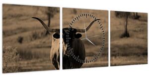 Kép - Texasi tehén (órával) (90x30 cm)