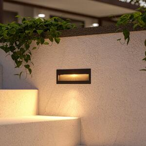 Lucande LED-es fali lámpa Loya, 23 x 8 cm, szürke, IP54