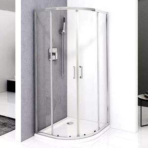 Diplon 90x90 cm Gazdaságos íves két tolóajtós zuhanykabin, 5 mm edzett áttetsző üveggel, 190 cm magas