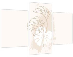 Kép - Line art monstera N⁰1 (90x60 cm)
