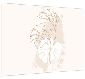 Kép - Line art monstera N⁰1 (70x50 cm)