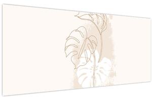 Kép - Line art monstera N⁰1 (120x50 cm)