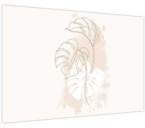 Kép - Line art monstera N⁰1 (90x60 cm)