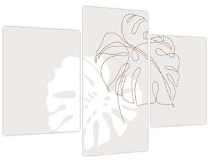 Kép - Line art monstera N⁰2 (90x60 cm)