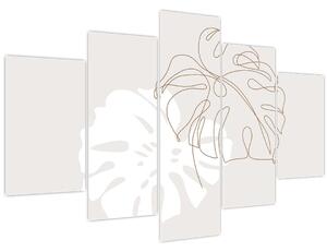 Kép - Line art monstera N⁰2 (150x105 cm)