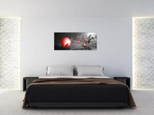Piros gömbök képe (120x50 cm)
