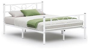 Ágy 140 x 190 cm, vendégágy, dupla fém ágykeret, fehér