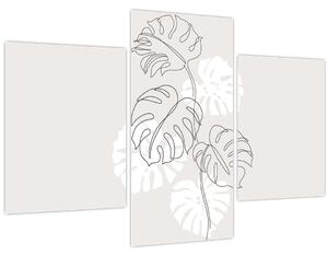 Kép - Vonalkép monstera N⁰3 (90x60 cm)