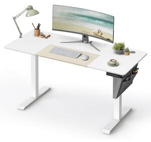Állítható magasságú elektromos íróasztal, memória funkcióval, fehér