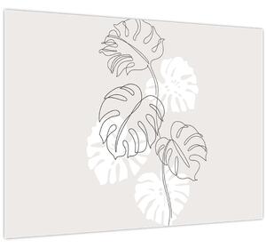 Kép - Vonalkép monstera N⁰3 (70x50 cm)