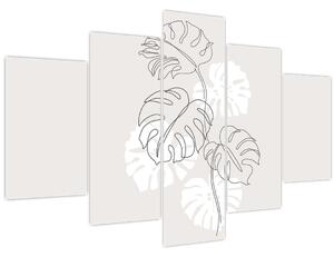 Kép - Vonalkép monstera N⁰3 (150x105 cm)