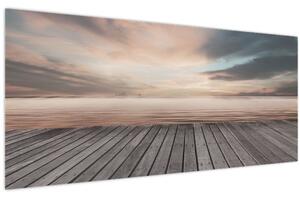 Kép - Móló naplementében (120x50 cm)