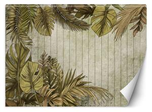Gario Fotótapéta Trópusi levelek fa táblákkal a háttérben Anyag: Vlies, Méret: 200 x 140 cm